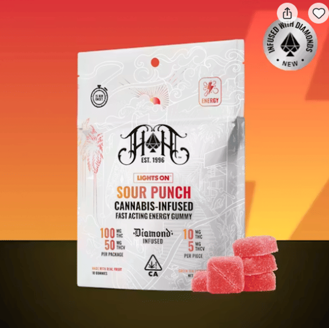 Sour Punch | Sativa - Fast-Acting Energy Gummies - 100mg THC