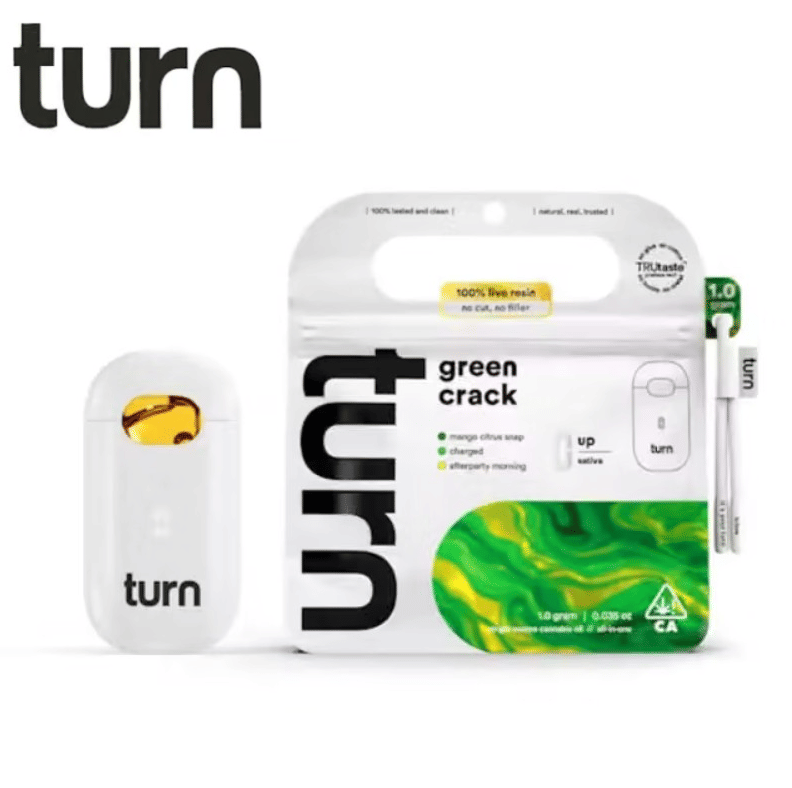 Turn AIO -  Green Crack  - Live Resin All In One Vape - 1g