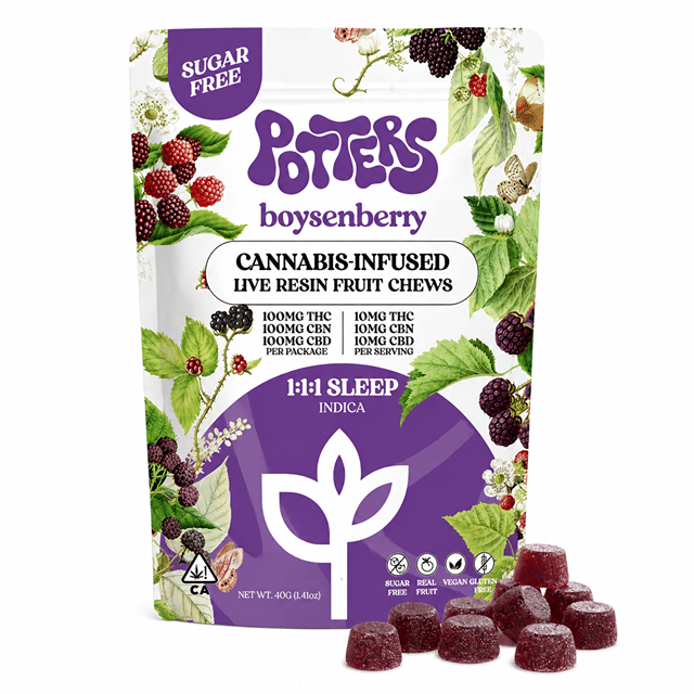 Boysenberry 1:1:1 CBN Fruit Chews 100mg