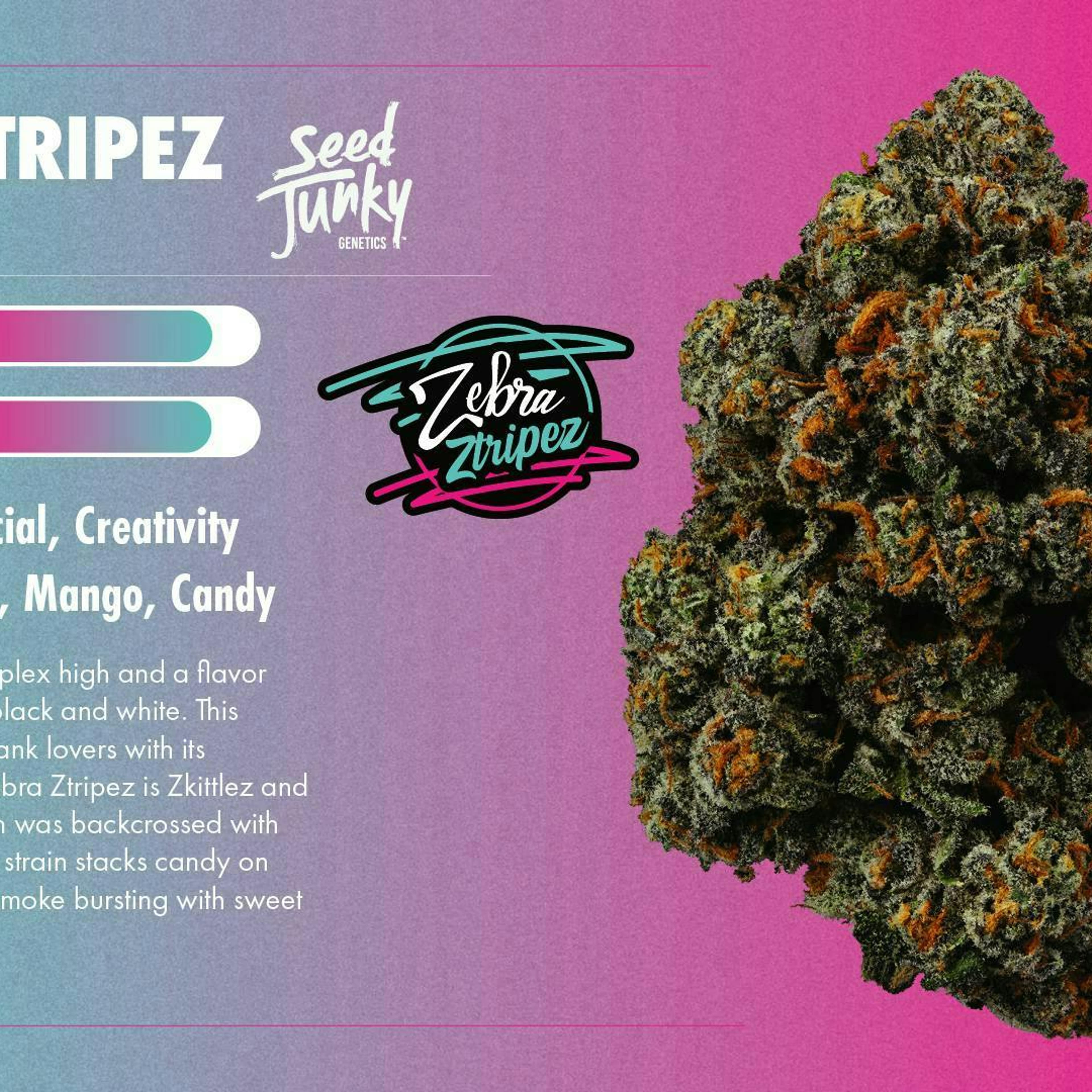 Seed Junky | 3.5g - Zebra Ztripez - Hybrid - Seed Junky - - $11.56 - Flowers