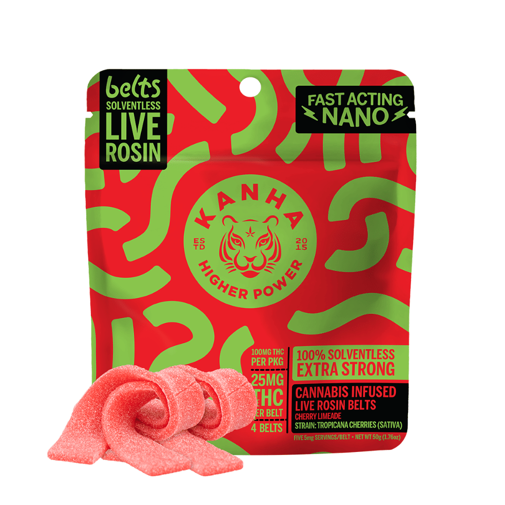 Kanha Cherry Limeade Live Rosin Belts 4pk 100mg - extra strong