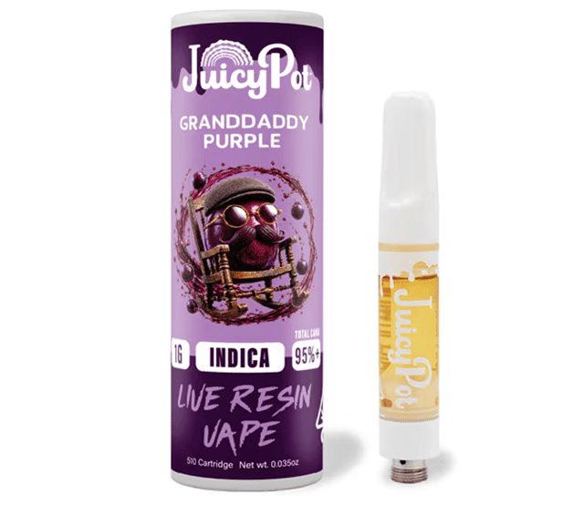 JuicyPot: Granddaddy Purple - 1g Live Resin Cartridge