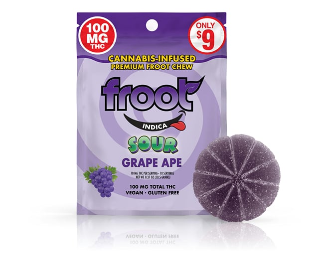 Froot | Sour Grape Ape Gummies | 100mg | Single Cut-to-dose