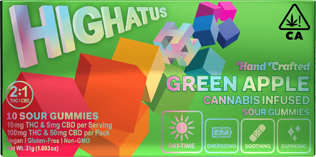 Green Apple 2:1 THC:CBD | 100mg Gummies
