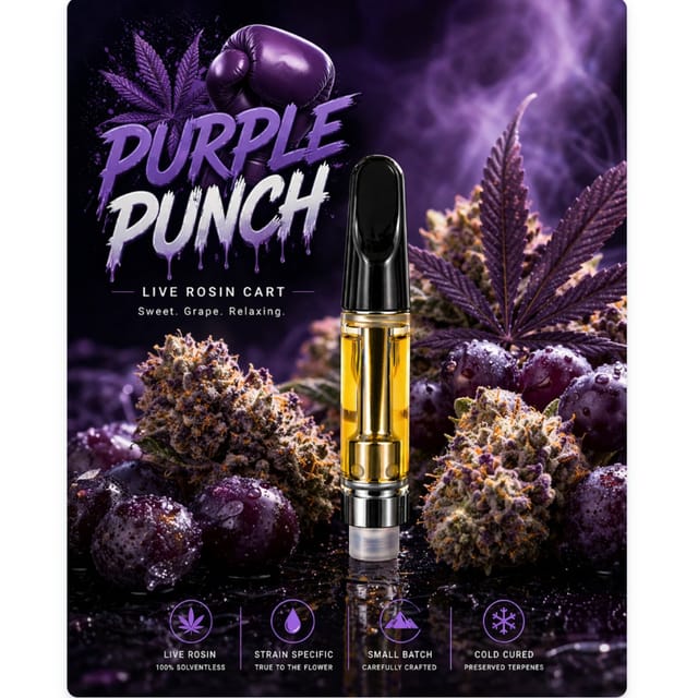 Purple Punch 1g Live Rosin Vape Cartridge