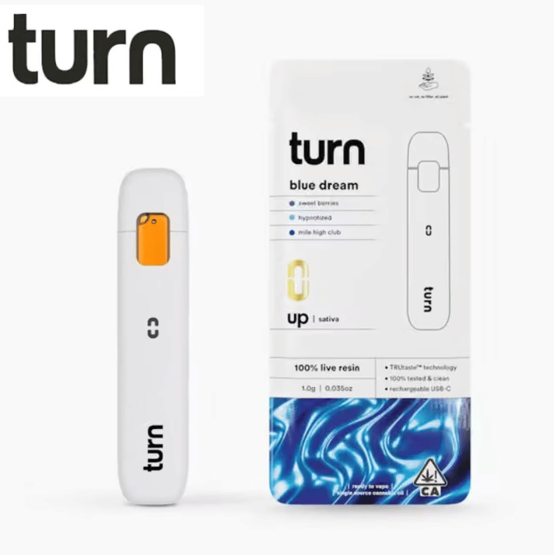 Turn AIO -  Santa Cruz Blue Dream  - Live Resin All In One Vape - 1g