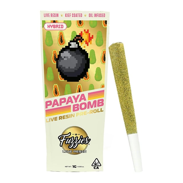 Fuzzies | Papaya Bomb | Live Resin Infused Joint | 1g