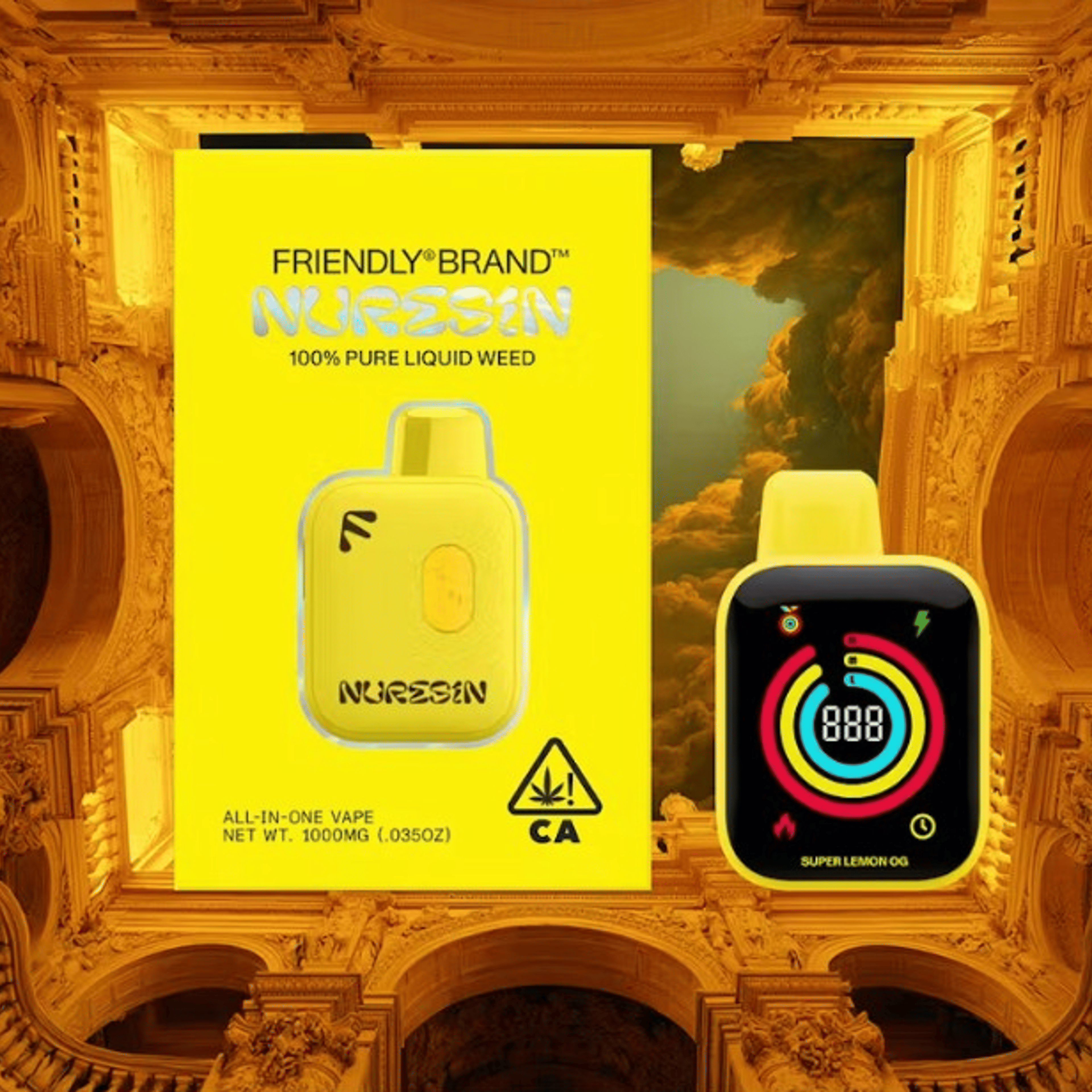 Friendly AIO - Super Lemon OG - Nuresin All-In-One Vape - 1g - Friendly Brand - SLO - Nu-Resin AIO - 1g - $44.99 - Disposable Vapes