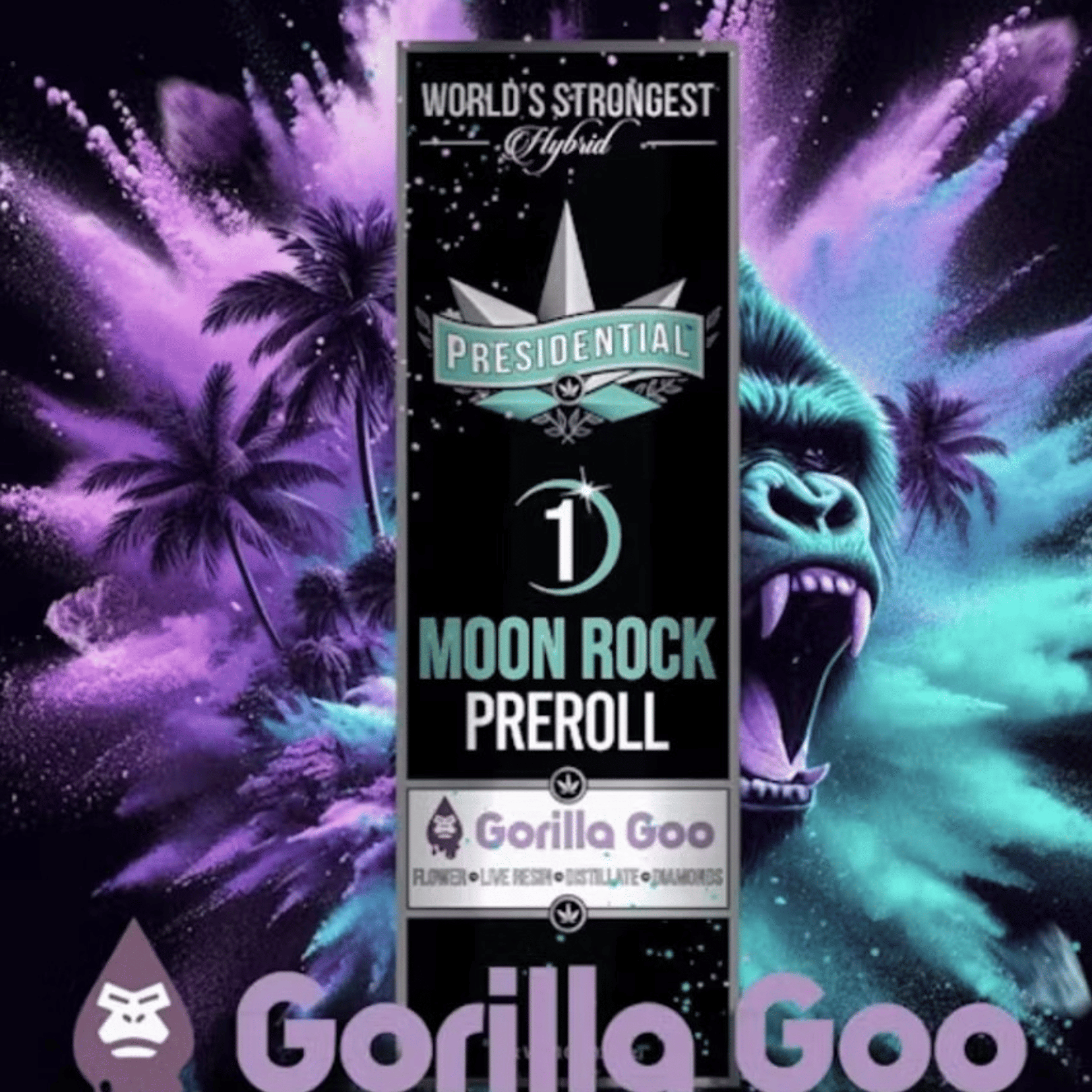 Presidential - Gorilla Goo - Pee-Wee Moon Rock Mini Pre-Rolls - 3pk - 1.5g - Presidential - GG - Infused PR PK - 1.5g - $17.99 - Pre-Roll Packs
