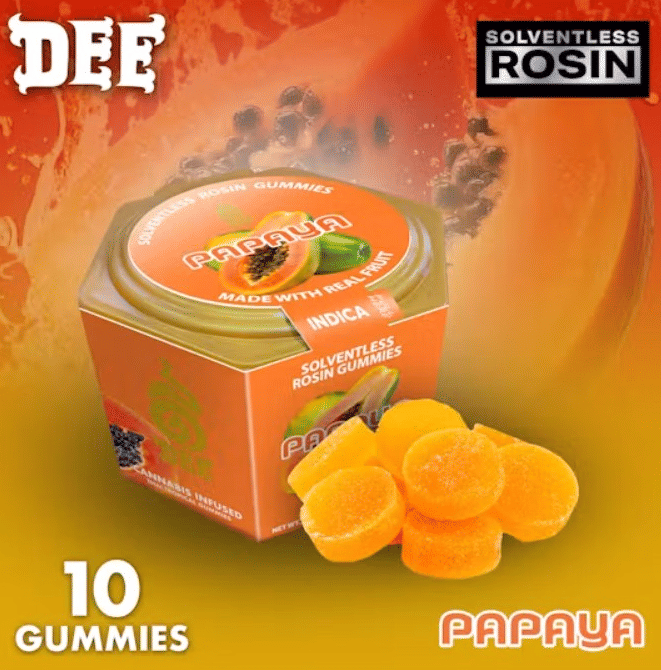 Dee Thai: Papaya Solventless Rosin Gummies - 100mg