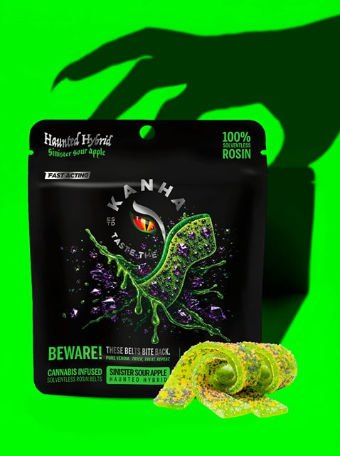 Sinister Sour Apple | Solventless Crunchy Belts | 4pk Rosin Belts