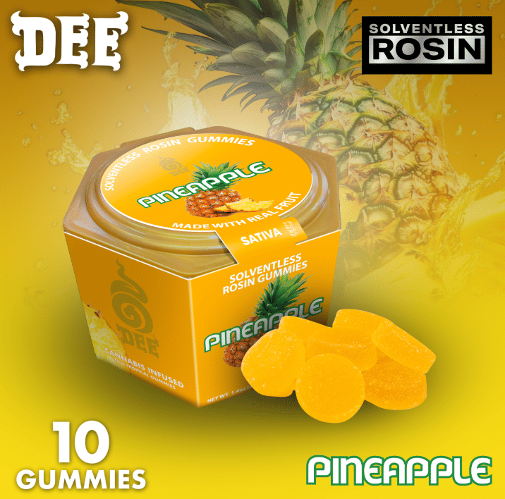 Dee Thai: THCv Pineapple Solventless Rosin Gummies 100mg