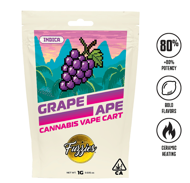 Fuzzies 1g Vape Cart - Grape Ape