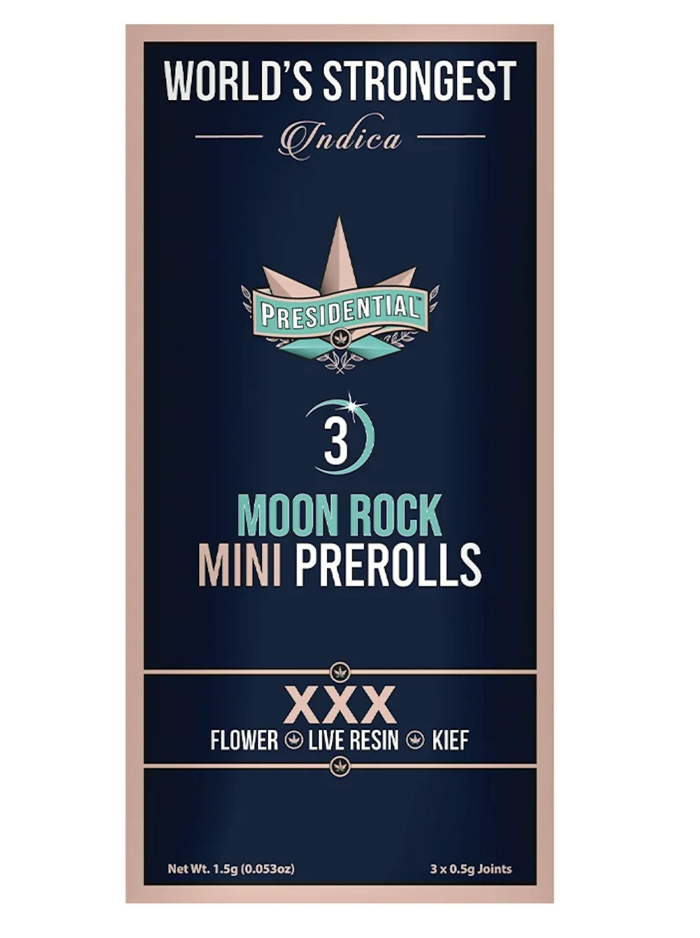 Presidential - XXX - Pee-Wee Moon Rock Mini Pre-Rolls - 3pk - 1.5g - Presidential - XXX - Infused PR PK - 1.5g - $17.99 - Pre-Roll Packs