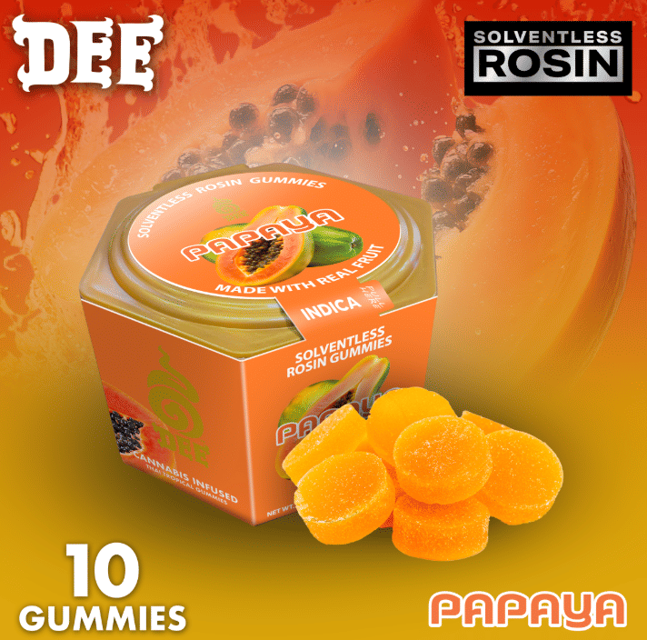 Dee Thai: CBD Papaya Solventless Rosin Gummies 100mg