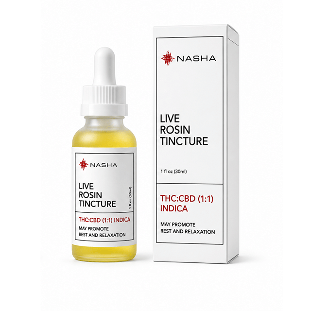LIVE ROSIN TINCTURE - THC:CBD - 1:1 - TROP COOKIES 30ml