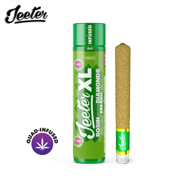 Infused Jeeter XL - Kiwi Kush - Rosin Enhanced Diamonds Pre-Roll - 2g