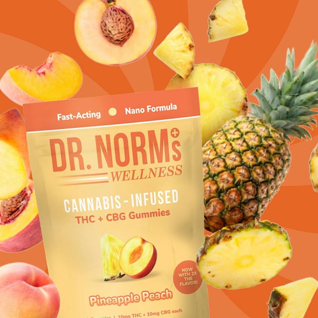 LiveWell Pineapple Peach 1:1 CBG Gummies