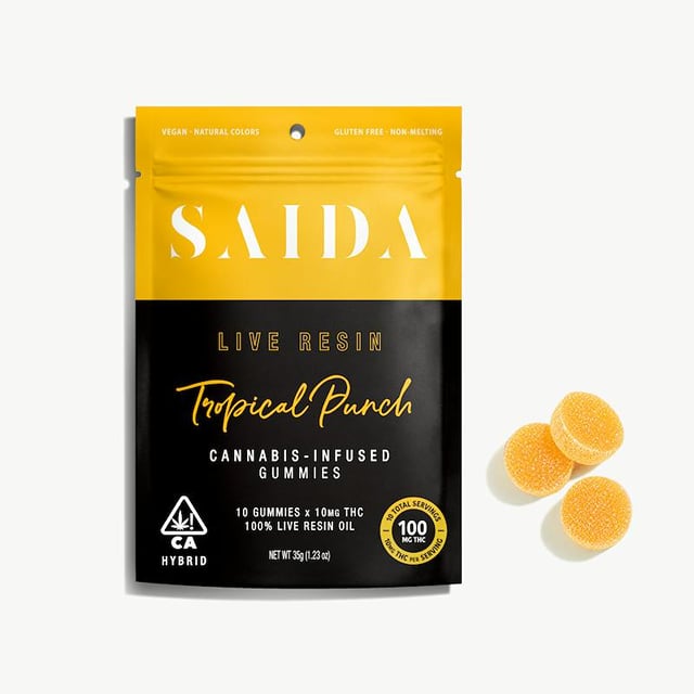 Tropical Punch Live Resin - 100mg Gummies