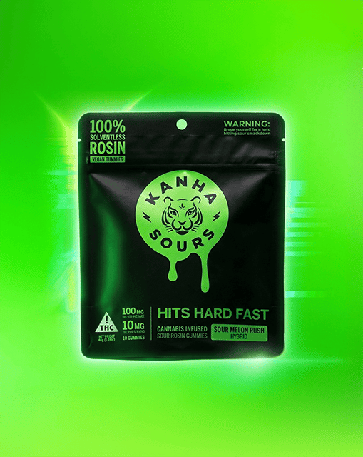 Rosin Sours | Sour Melon Rush Gummies | 100mg | 10ct | 10mg/ea