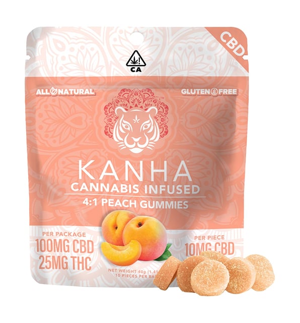 PEACH GUMMIES | 4:1 CBD:THC | KANHA