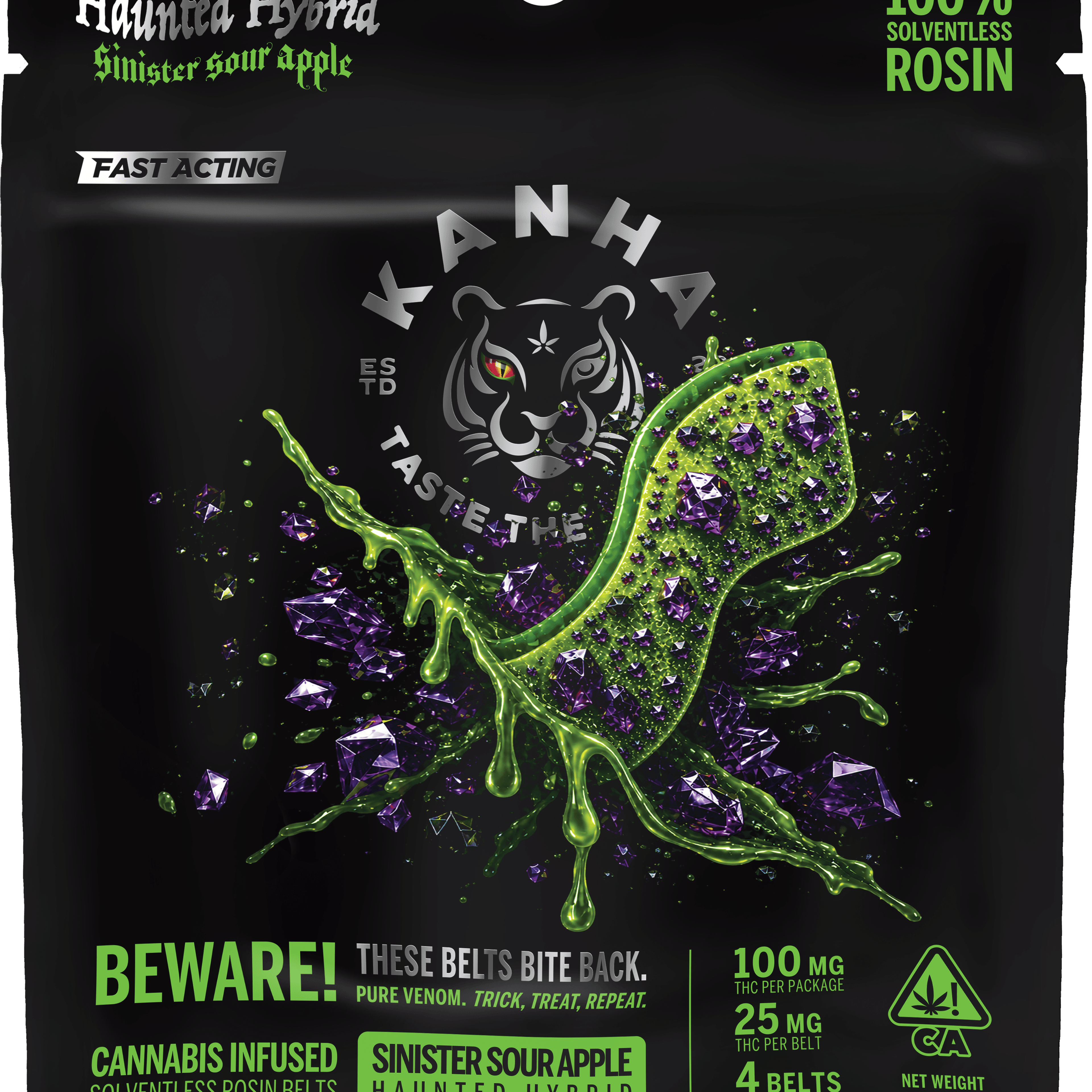KANHA - Rosin - Haunted Hybrid Sinister Sour Apple Crunch 100mg - Kanha - - $25 - Edibles