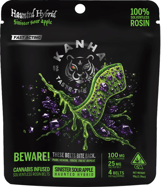 Sinister Sour Apple Solventless Crunchy Belts 4ct 25mg/ea