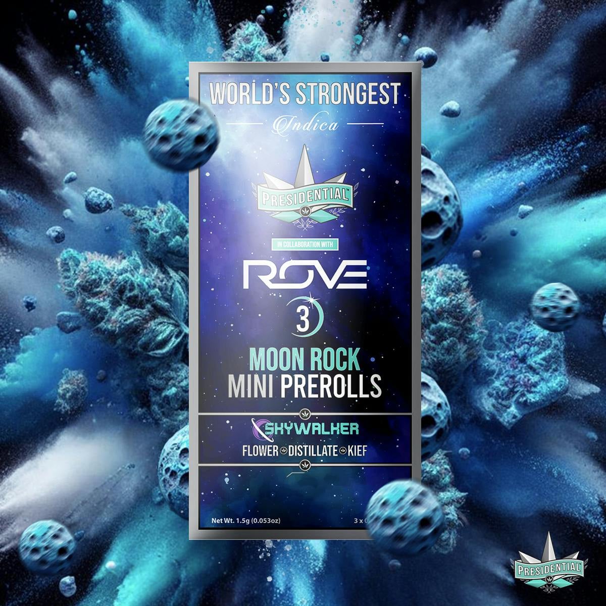 Presidential - Skywalker - Pee-Wee Moon Rock Mini Pre-Rolls - 3pk - 1.5g - Presidential - Sky - Infused PR PK - 1.5g - $17.99 - Pre-Roll Packs