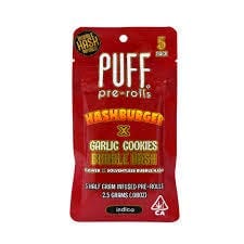 Hashburger x Garlic Cookies | Bubble Hash Infused Joints | 0.5g each | 5pk