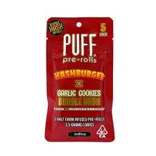 Hashburger x Garlic Cookies | Bubble Hash Infused Joints | 0.5g each | 5pk