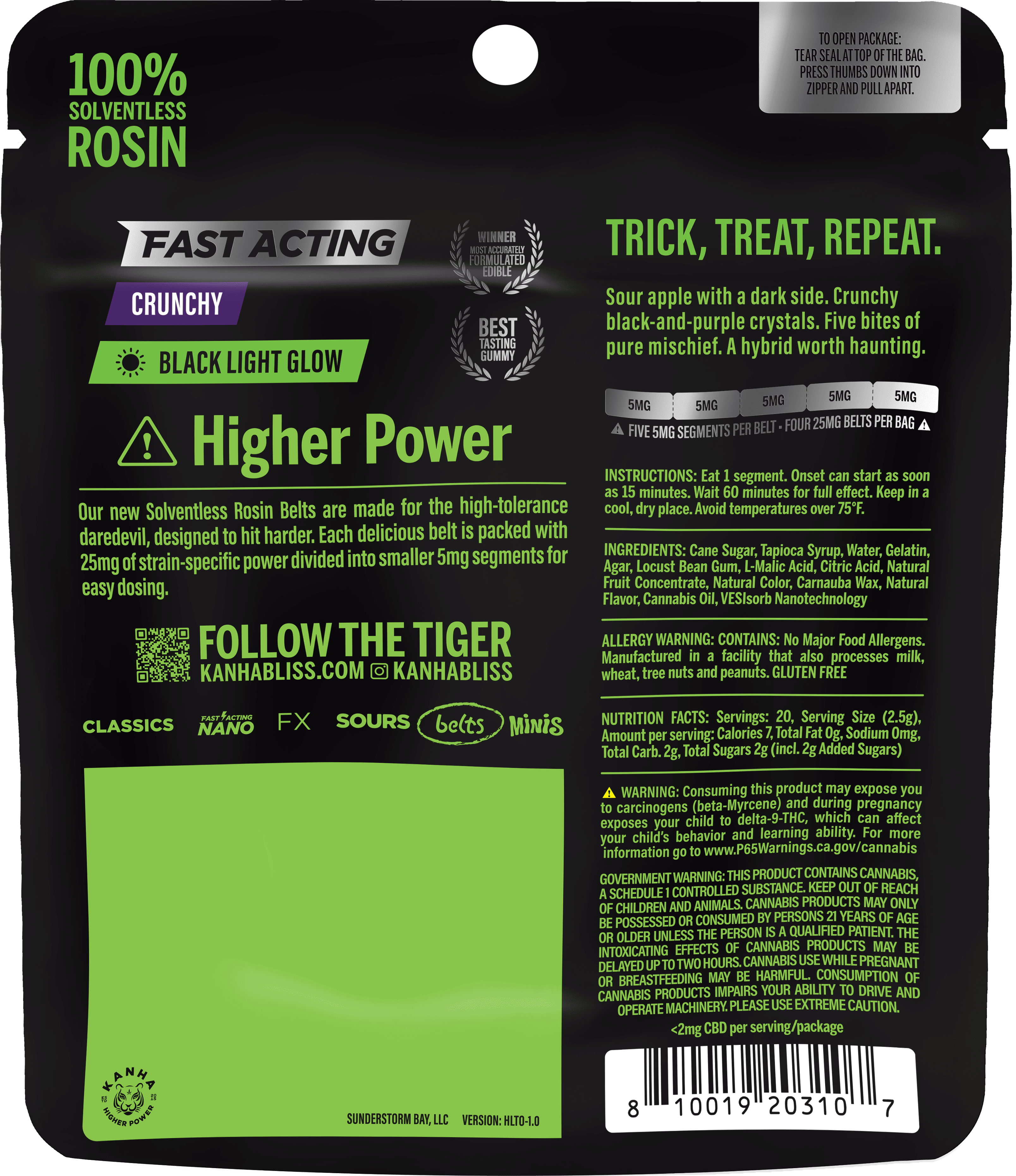 KANHA - Rosin - Haunted Hybrid Sinister Sour Apple Crunch 100mg - Kanha -  - $25 - Edibles