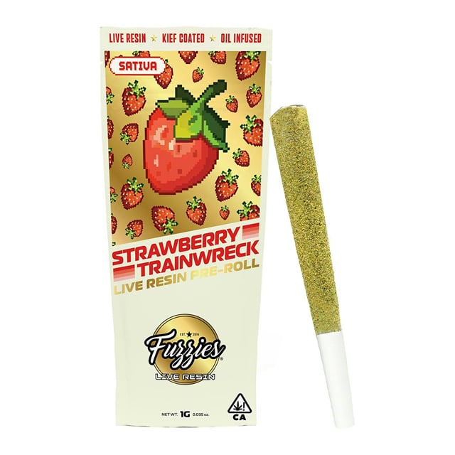Fuzzies | Strawberry Trainwreck | Live Resin Infused Joint | 1g