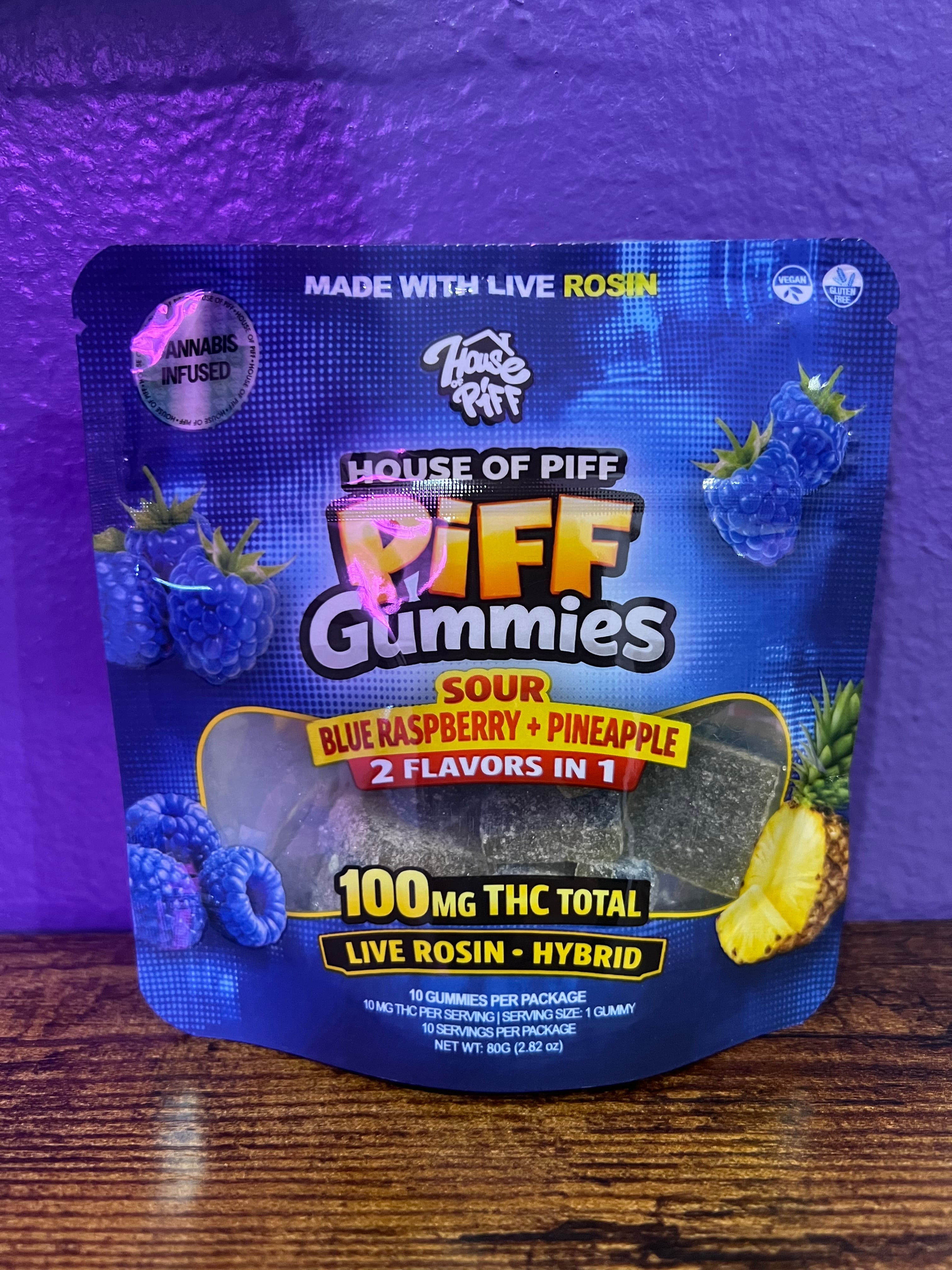 Blue Raspberry + Pineapple Sour Gummies