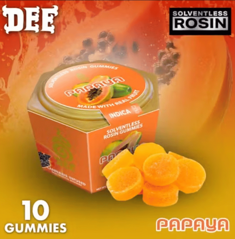 Dee - Papaya Solventless Rosin Gummies - 100mg - Dee Thai -  - $13.99 - Edibles