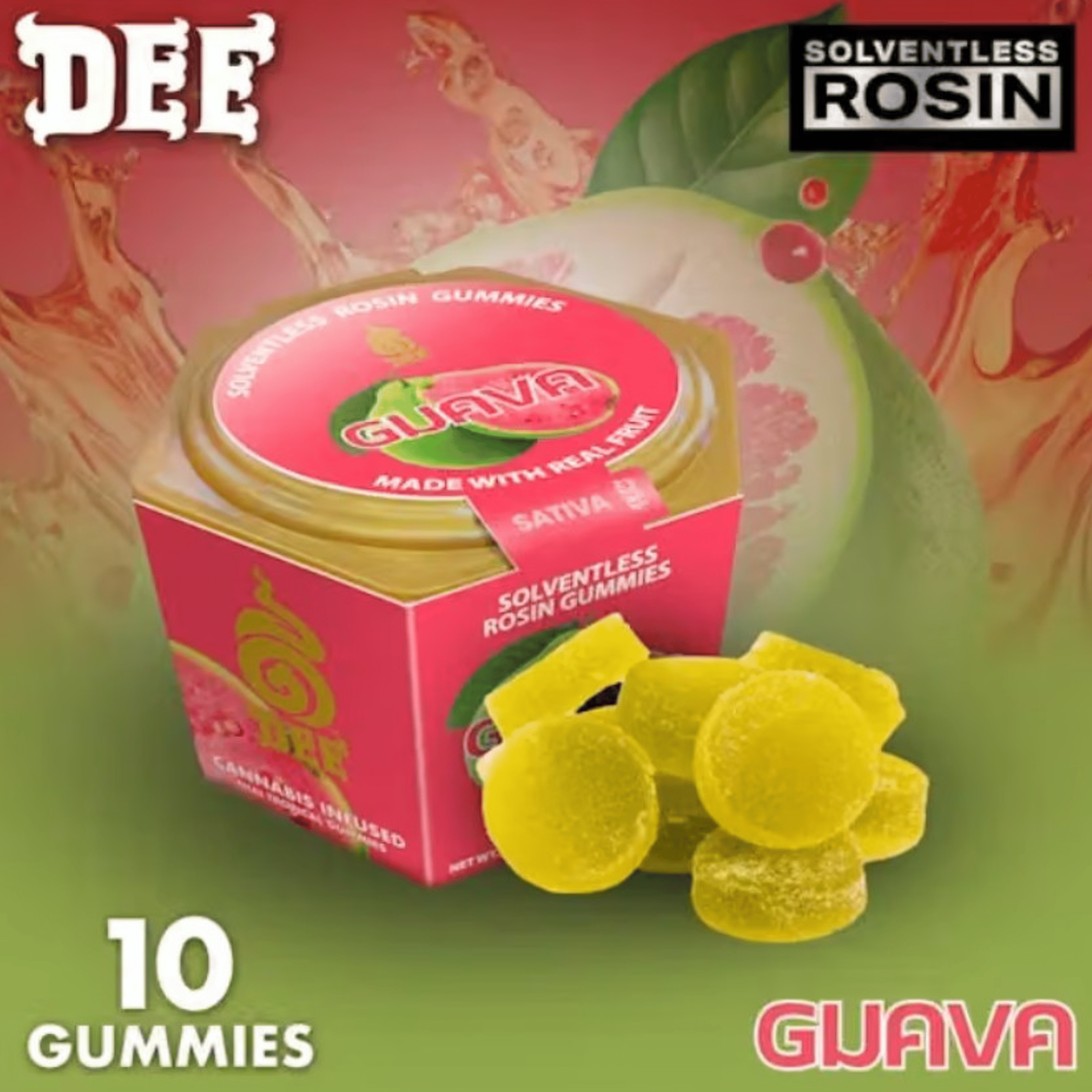 Dee - Guava Solventless Rosin Gummies - 100mg - Dee Thai - - $13.99 - Edibles