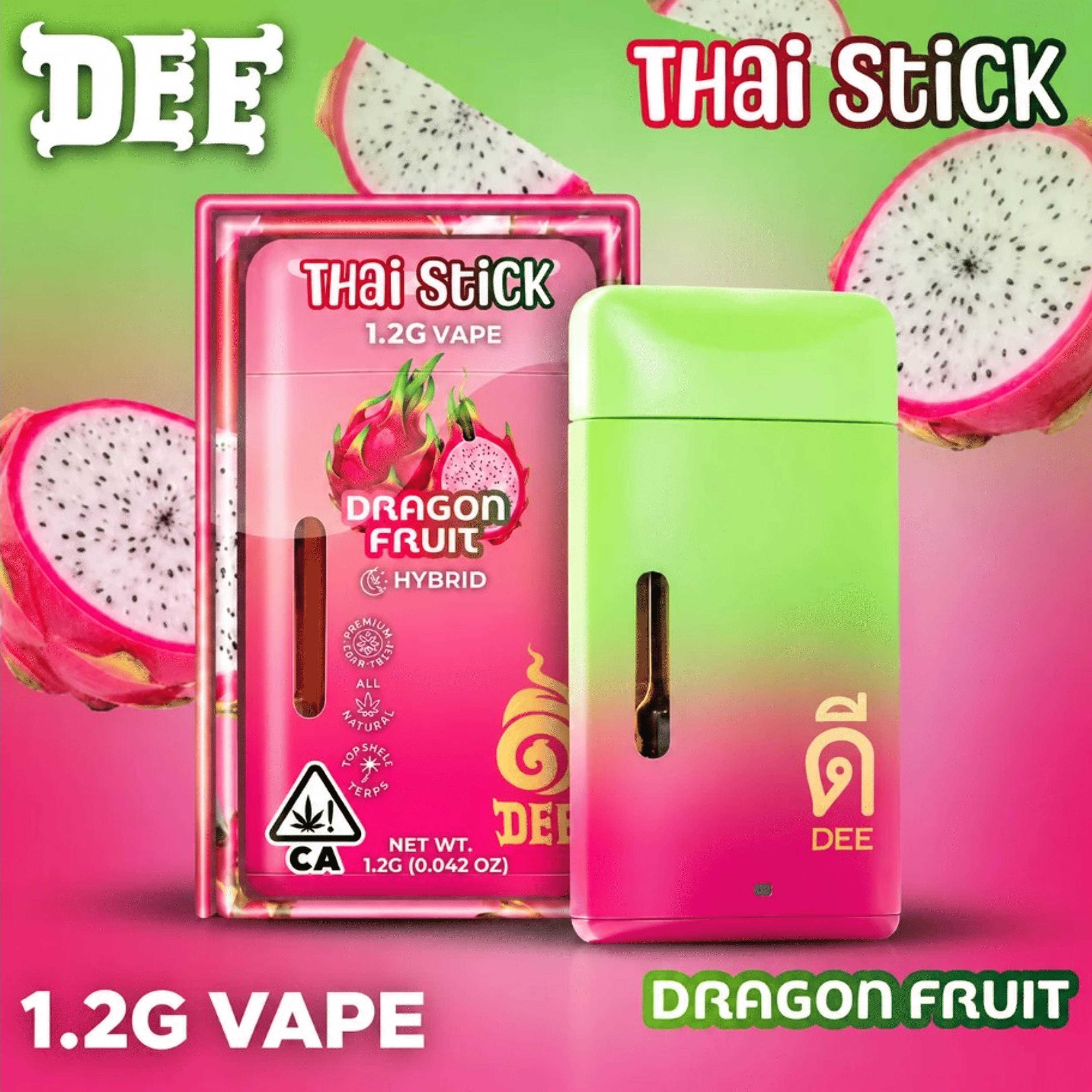 Dee Thai Stick - Dragon Fruit - Disposable - 1.2g - Dee Thai - 1.2g - $19.99 - Disposable Vapes