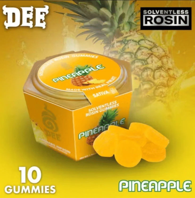 Dee - Pineapple Solventless Rosin Gummies - 100mg - Dee Thai -  - $13.99 - Edibles