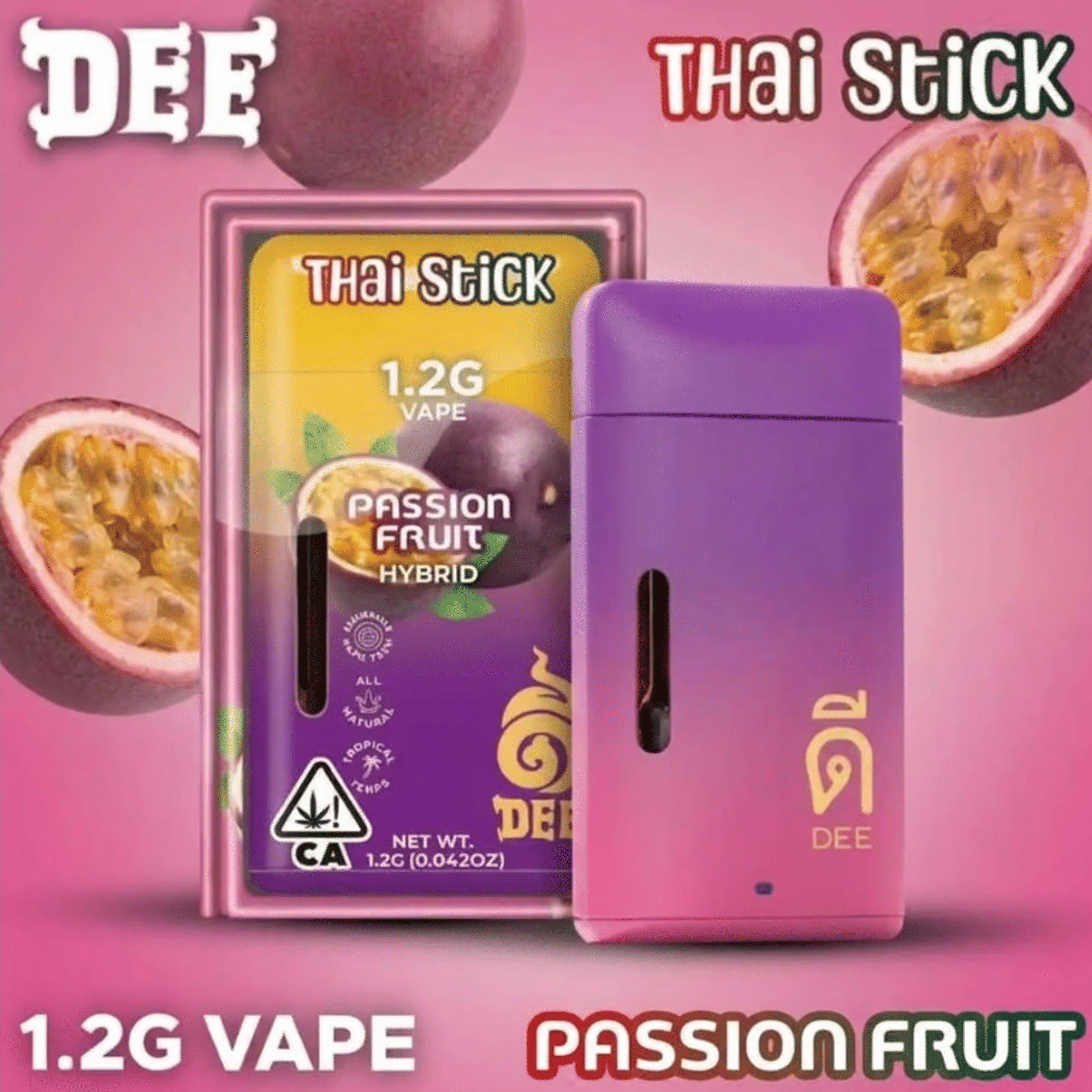 Dee Thai Stick - Passion Fruit - Disposable - 1.2g - Dee Thai - 1.2g - $19.99 - Disposable Vapes
