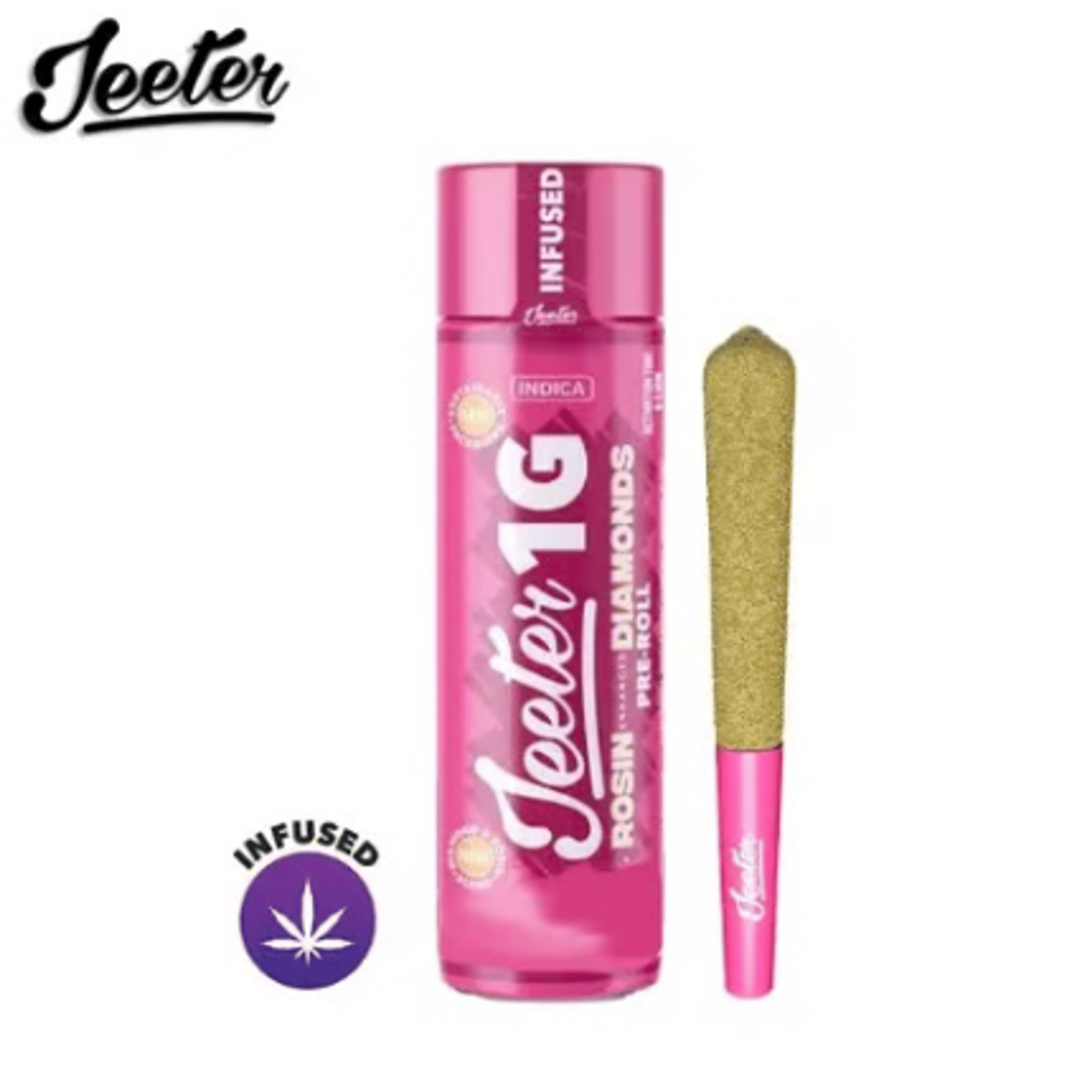 Infused Jeeter - Granddaddy Purp - Rosin Enhanced Diamonds Pre-Roll - 1g - Jeeter - GP - Infused PR - 1g - $13.99 - Pre-Rolls